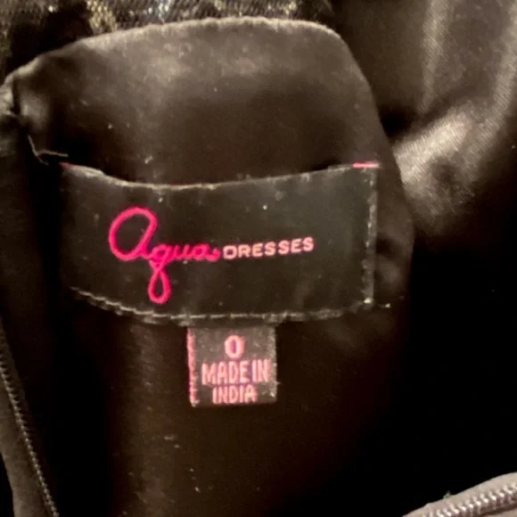 Aqua Dresses Black Chiffon and Silver Sequin Dress Size 0 - Picture 4 of 4